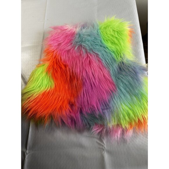 JEM and The Holograms Fluffy Furry Rainbow Youth Vest Size Small 6-6X Costume - Picture 9 of 13